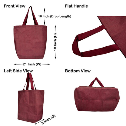 Wholesale Jute Tote Shoulder Bags – Shopping, Weddings, Promotional, Travel & DIY Gift Bags (Packs of 4)