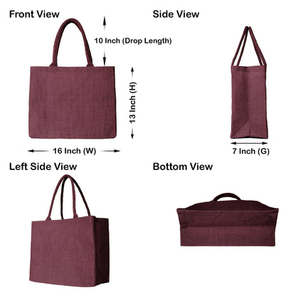 Wholesale Stylish Jute & Burlap Shopping Bags in Red, Pink, Green & Orange – Ideal for Gifting, Weddings & More (Pack of 4)