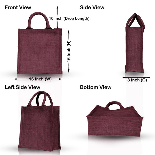 Jute Shopping Bags for Wholesale – Coloured Burlap Totes for Gifting, Promotions & Daily Use (Set of 4)