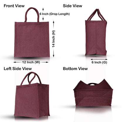 Wholesale Sustainable Jute Burlap Tote Bags – Ideal for Travel, Weddings, Shopping & Promotional (Packs of 4)