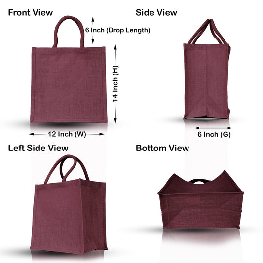 Wholesale Sustainable Jute Burlap Tote Bags – Ideal for Travel, Weddings, Shopping & Promotional (Packs of 4)