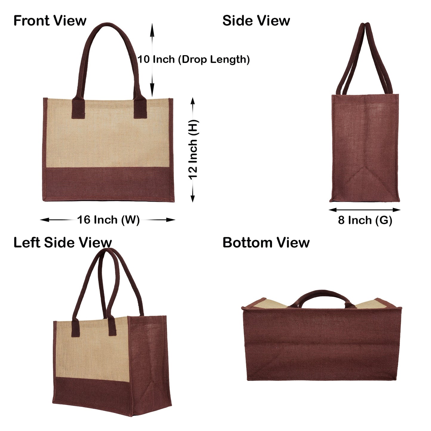 Jute Tote Bags for Wholesale – Red, Pink, Green & Orange – Burlap Bags for Shopping, Gifting & Everyday Use (Set of 4)