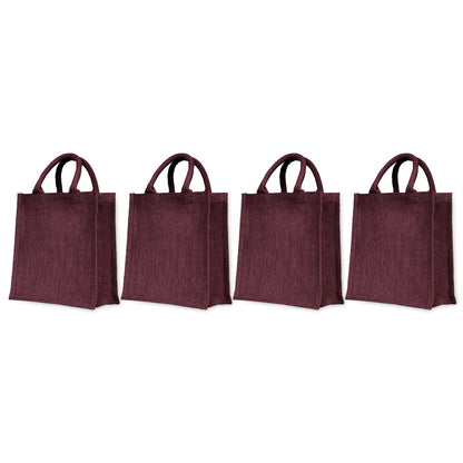 Jute Shopping Bags Wholesale – Reusable Burlap Totes for Beach, Grocery, Gifts, Party Favors & Daily Use (Packs of 4)