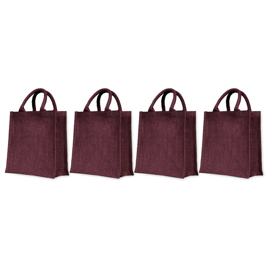 Jute Shopping Bags Wholesale – Reusable Burlap Totes for Beach, Grocery, Gifts, Party Favors & Daily Use (Packs of 4)