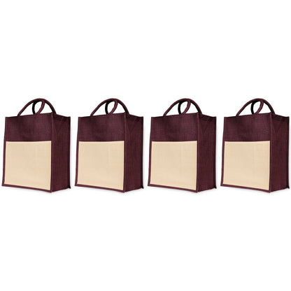 Wholesale Jute Tote Bags – Shopping, Travel, Weddings, Beach, Christmas, New Year & More (Set of 4)