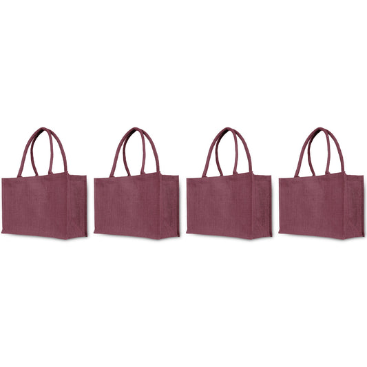 Colorful Jute Market Tote Bags for Weddings, Travel & Holidays, Available for Wholesale (Set of 4)
