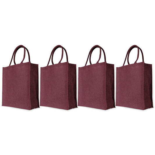 Wholesale Jute Shopping Bags – Colourful Reusable Burlap Totes for Gifting, Promotions & Daily Use (Pack of 4)