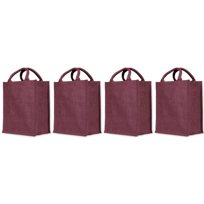 Durable  Wholesale Jute Tote Bags for DIY, Gifting, Weddings, Groceries, Beach, and Promotions (Packs of 4)