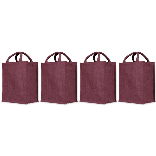 Durable  Wholesale Jute Tote Bags for DIY, Gifting, Weddings, Groceries, Beach, and Promotions (Packs of 4)