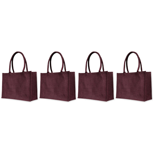 Bright Jute Tote Bags for Wholesale – Daily Use, Shopping, Travel, Holidays & Special Events (Set of 4)