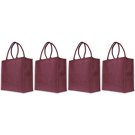 Jute Shopping Bags for Wholesale – Coloured Burlap Totes for Gifting, Promotions & Daily Use (Set of 4)
