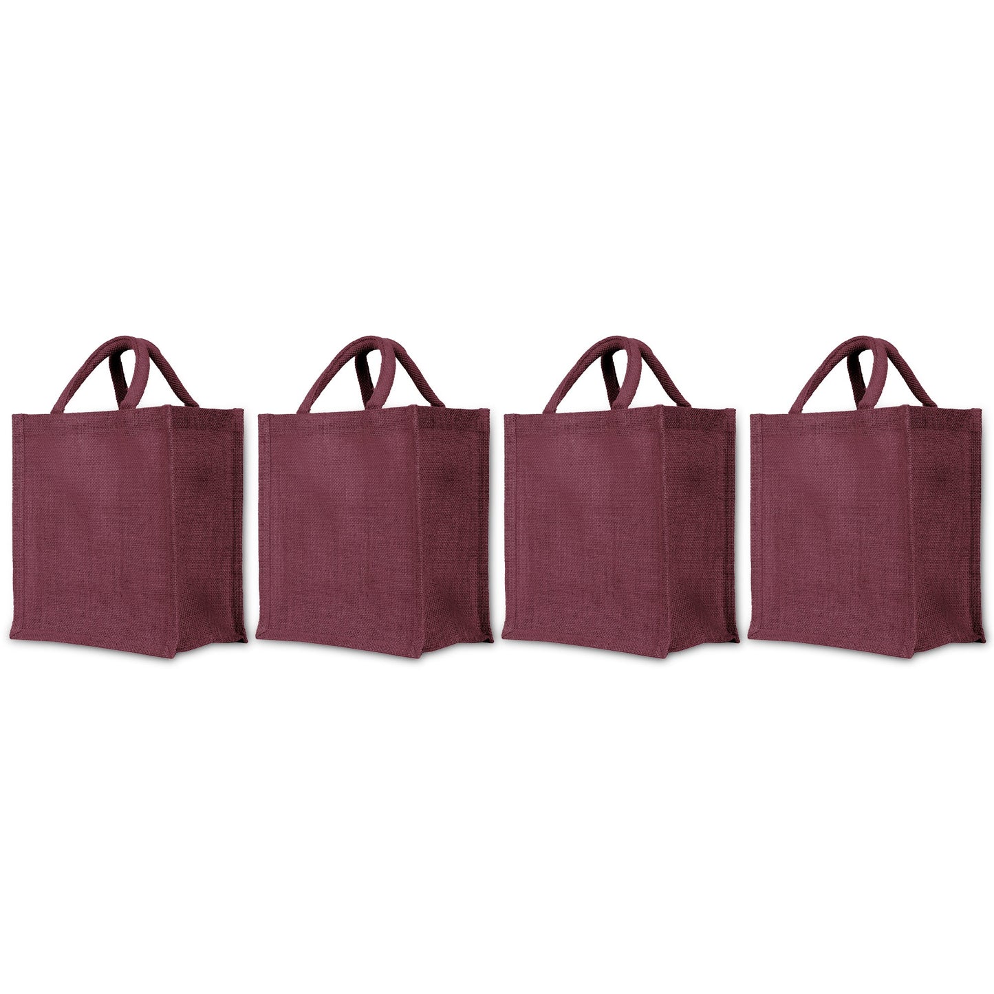 Colorful Jute Tote Bags – Wholesale Reusable Burlap Gift Bags for Shopping & Weddings (Set of 4)