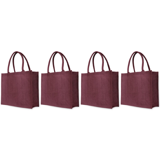 Colourful Jute Tote Bags for Wholesale –  For Promotions, Holidays, Weddings, Travel & Daily Use (Set of 4)