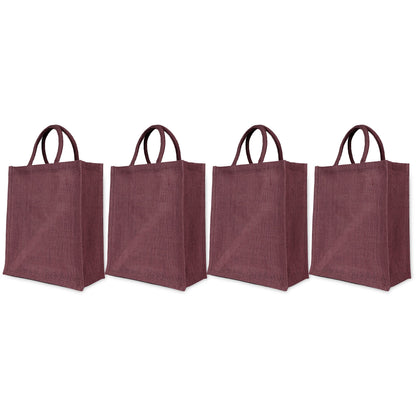 Wholesale Sustainable Jute Burlap Tote Bags – Ideal for Travel, Weddings, Shopping & Promotional (Packs of 4)