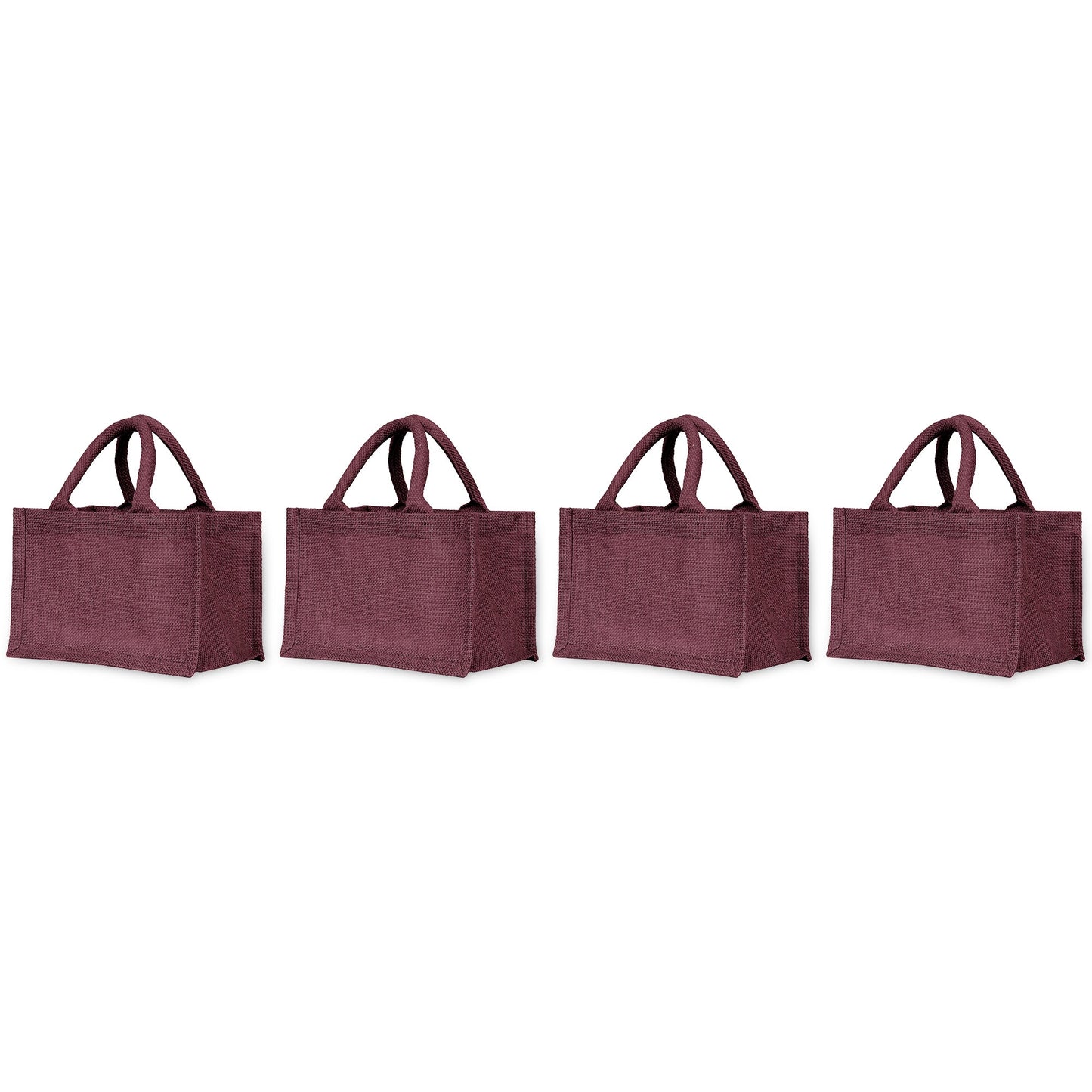 Vibrant Wholesale Jute Shopping Bags in Red, Pink, Green & Orange – Great for Holidays, Travel & Everyday Use (Pack of 4)