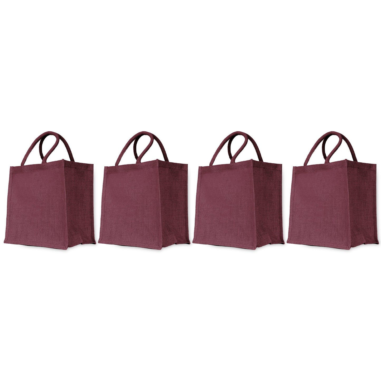 Wholesale Jute Promotional Shopping Bags – Red, Pink, Green & Orange for Gifts, Promotions & More (Packs of 4)