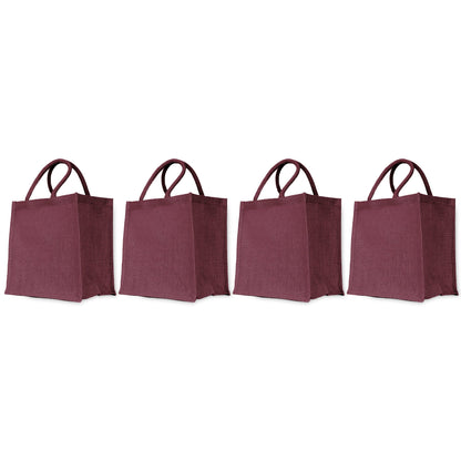 Wholesale Jute Promotional Shopping Bags – Red, Pink, Green & Orange for Gifts, Promotions & More (Packs of 4)