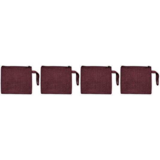 Wholesale Reusable Burlap Tote Bags – Jute Gift, Grocery, Beach & Wedding Party Bags (Set of 4)