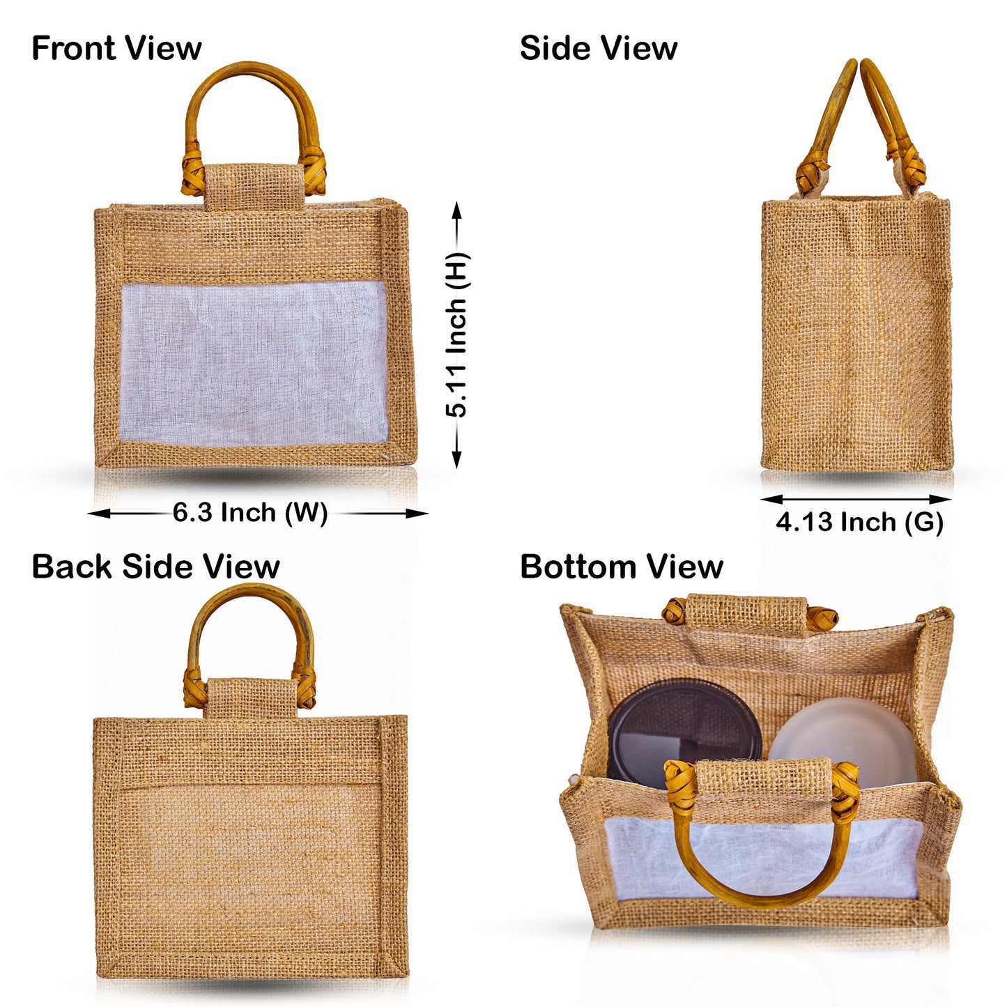 Wholesale Reusable Natural Burlap Jute Gift Bags for Wedding Favours & Hampers (Packs of 12)