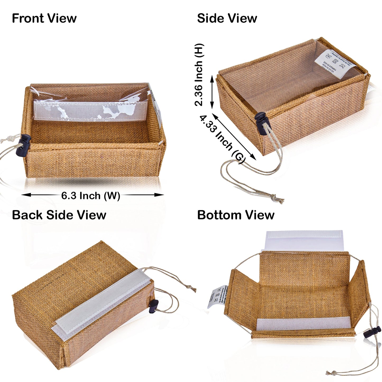 Wholesale Eco-Friendly Natural Burlap Jute Gift Bags with PVC Window for Jewelry Gifts & Events