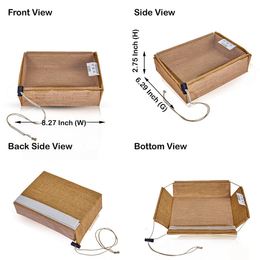 Wholesale Eco-Friendly Natural Burlap Jute Gift Boxes with PVC Window for Events (Packs of 12)