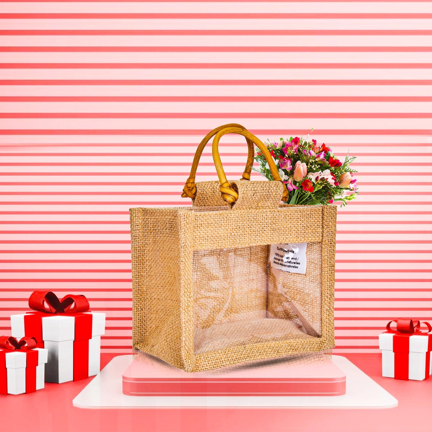Wholesale Eco-Friendly Natural Burlap Jute Gift Bags for Wedding Favours & Hampers (Packs of 12)