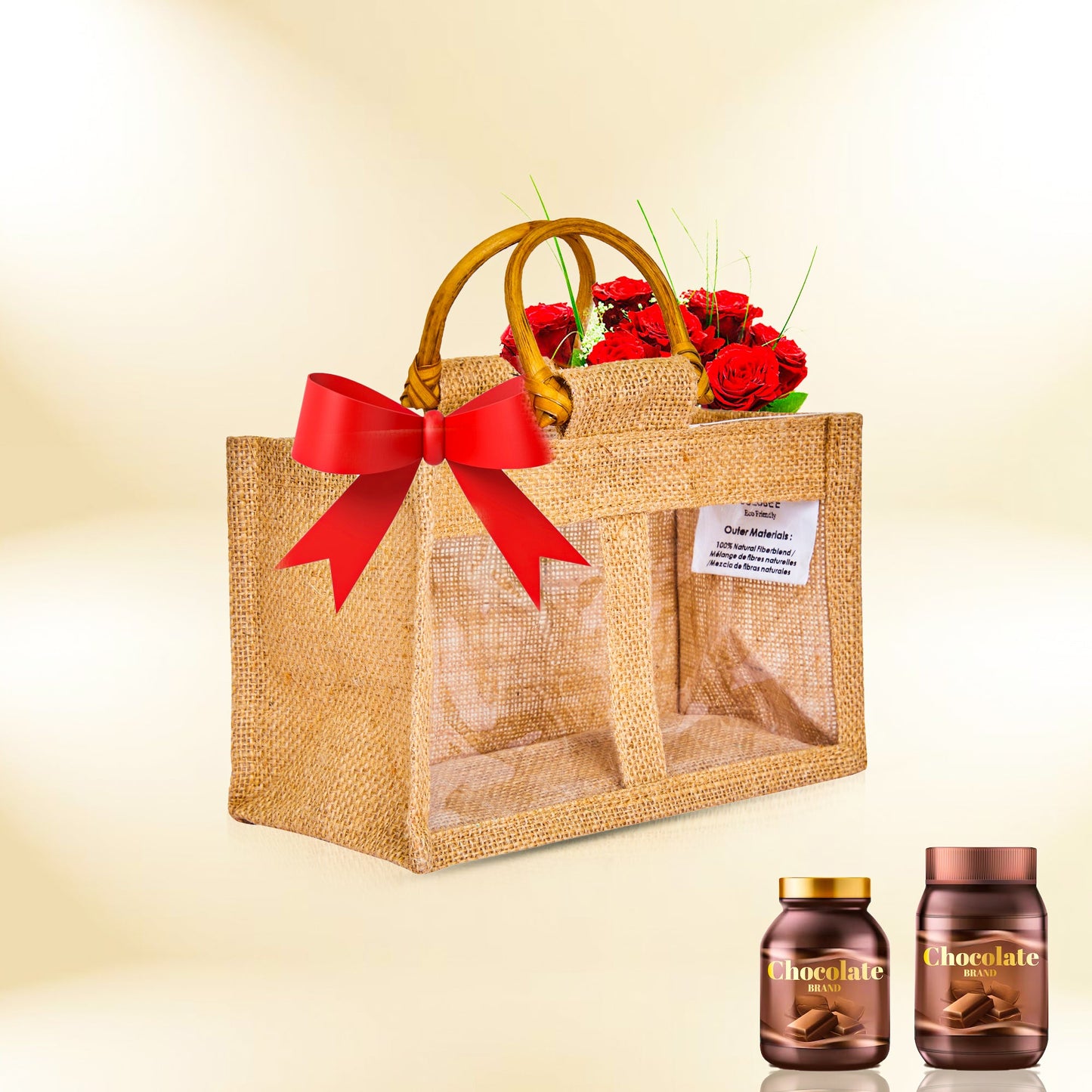 Wholesale Reusable Natural Burlap Jute Gift Bags with PVC for Events (Packs of 12)