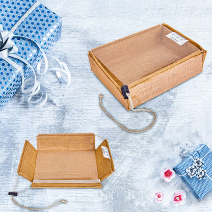 Wholesale Eco-Friendly Natural Burlap Jute Gift Bags with PVC Window for Jewelry Gifts & Events