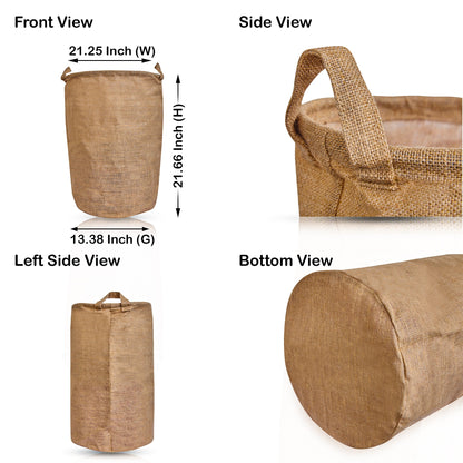 Wholesale Ecofriendly Natural Burlap Jute Storage with Handle  (Packs of 8)