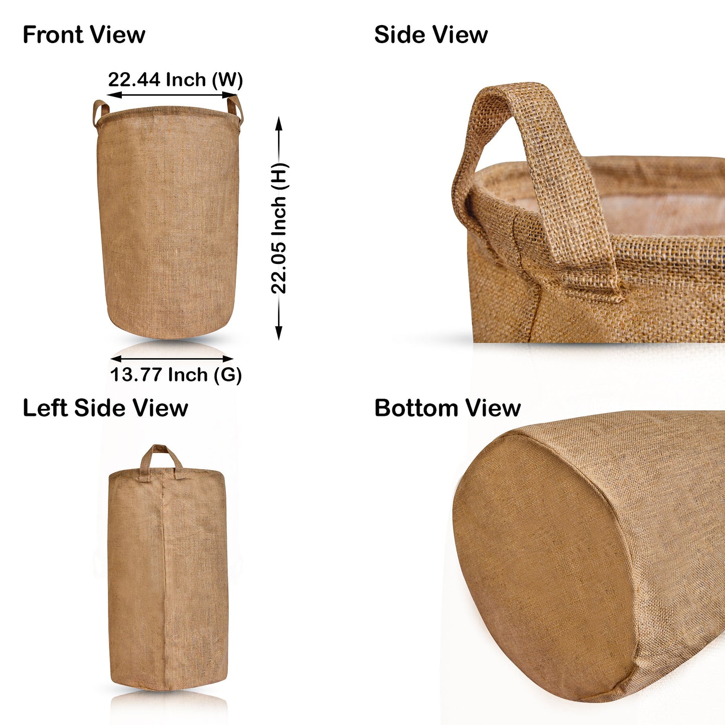 Wholesale Ecofriendly Natural Burlap Jute Laundry Bags  (Packs of 8)