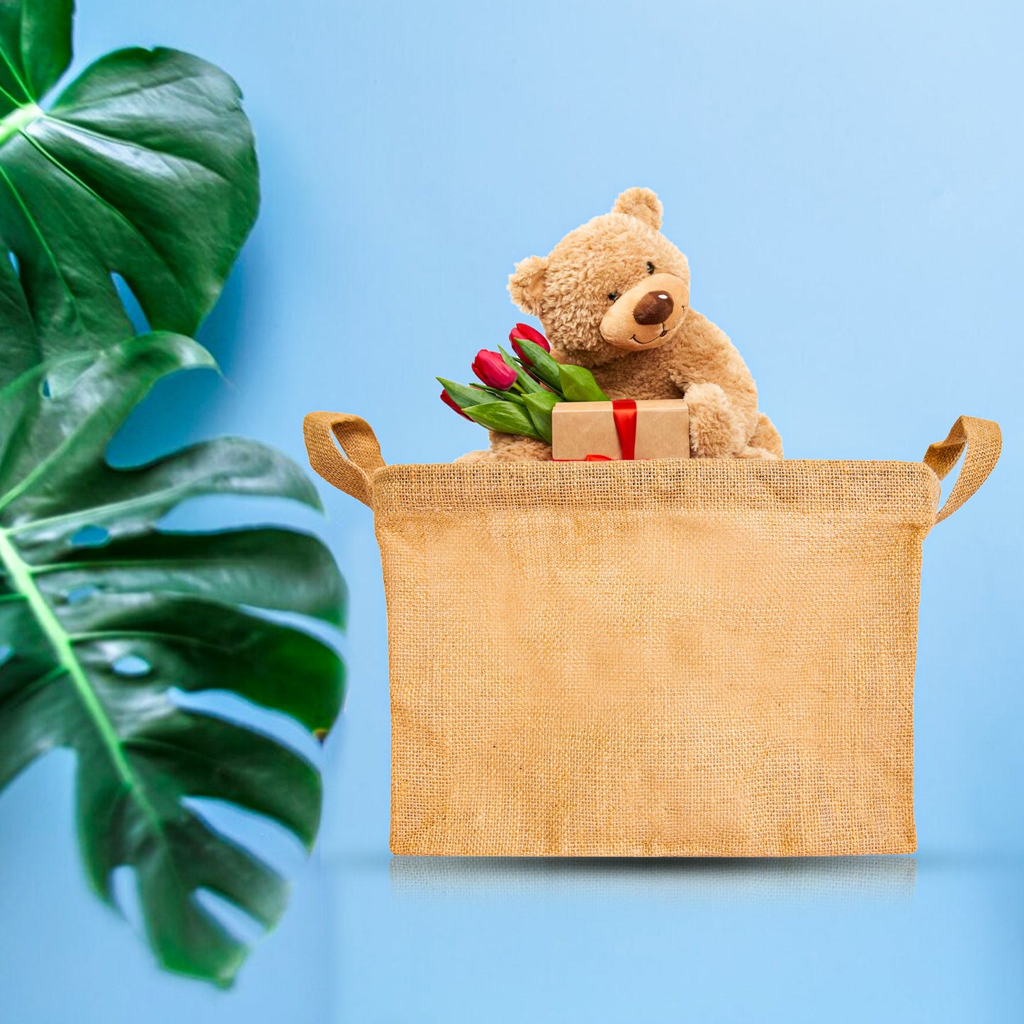 Wholesale Ecofriendly Natural Burlap Freestanding Jute Basket  (Packs of 8)