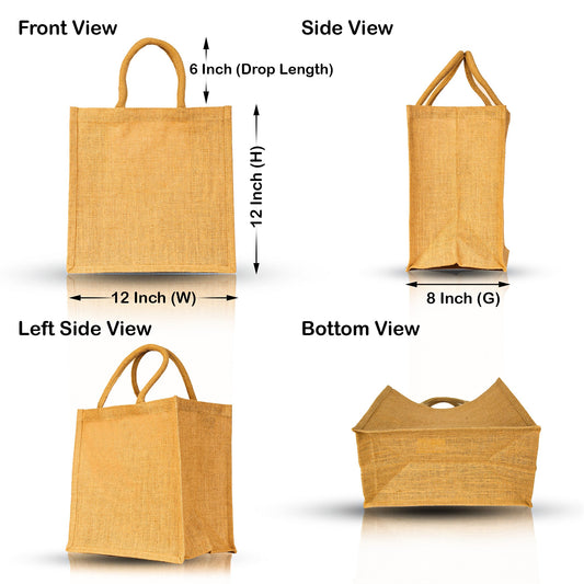 Burlap Wholesale Jute Tote Bag, Reusable Shopping Bags, Wedding, Gift, Reusable Grocery Bags (Packs of 8)