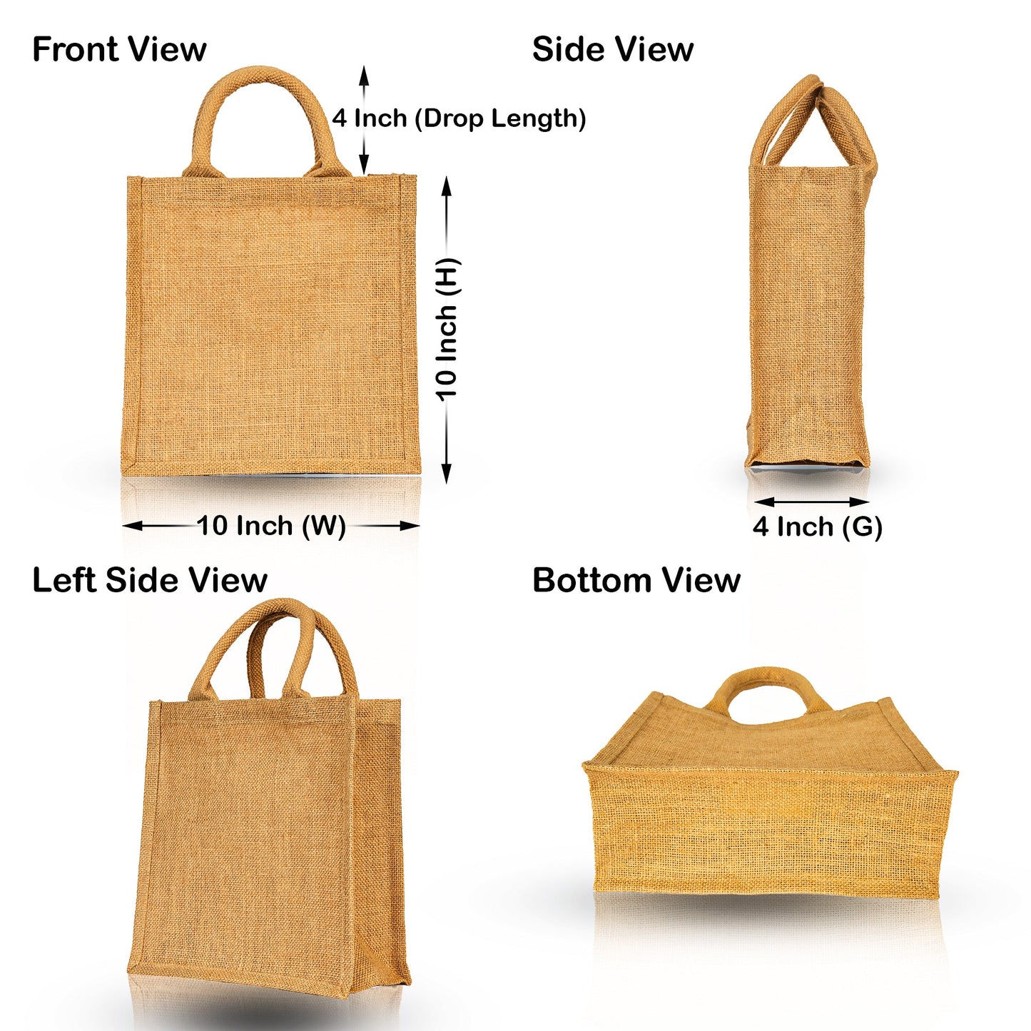 Jute Tote Bags – Wholesale Reusable Eco-Friendly Burlap Bags for Gifts, Grocery, Party Favors & Daily Use (Packs of 8)