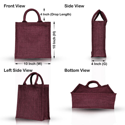 Jute Shopping Bags Wholesale – Reusable Burlap Totes for Beach, Grocery, Gifts, Party Favors & Daily Use (Packs of 4)