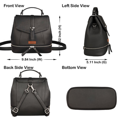 Black Vegan Leather Backpack Purse for Women – Wholesale Handbag & Shoulder Bag for Work