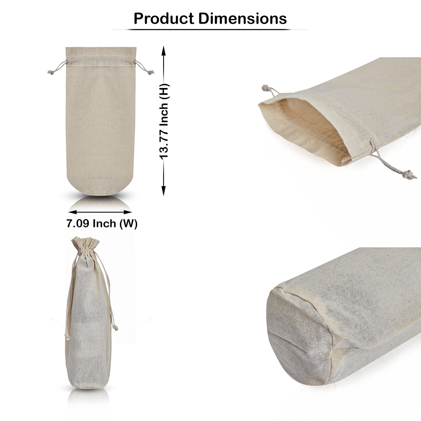 Natural Wholesale Reusable Jute Burlap Gift Pouches with Drawstring – For Gifting, Weddings & Events (Pack of 12)