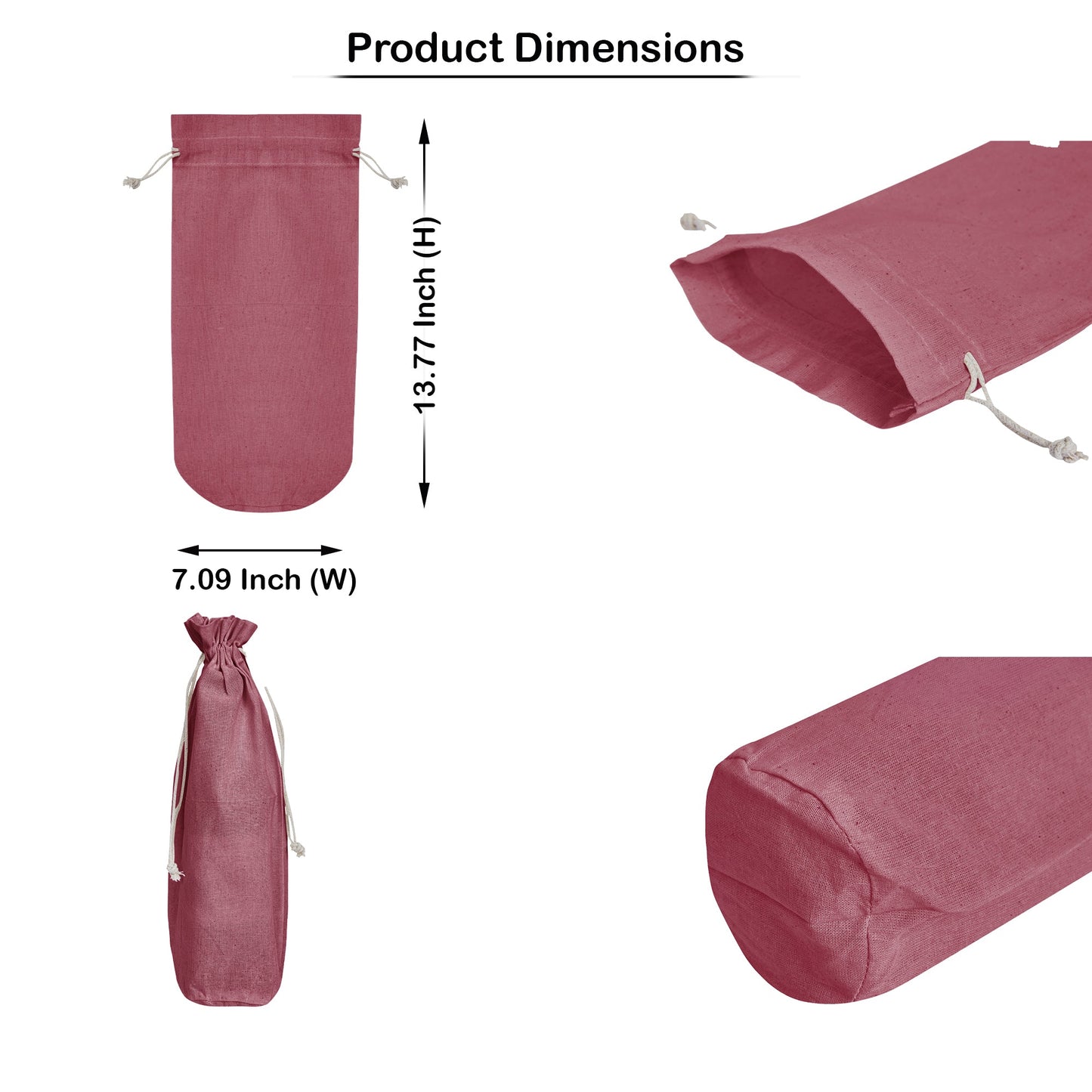 Wholesale Coloured Jute Wine Gift Pouches – Reusable Bottle Covers for Weddings & Christmas (Set of 6)