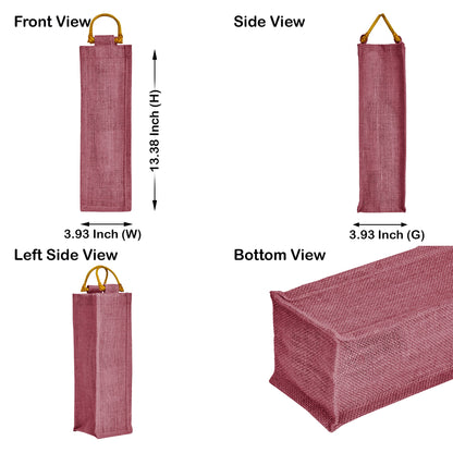 Wholesale Coloured Jute Wine Bottle Bags with Cane Handles – For Events & Gifting (Pack of 7)