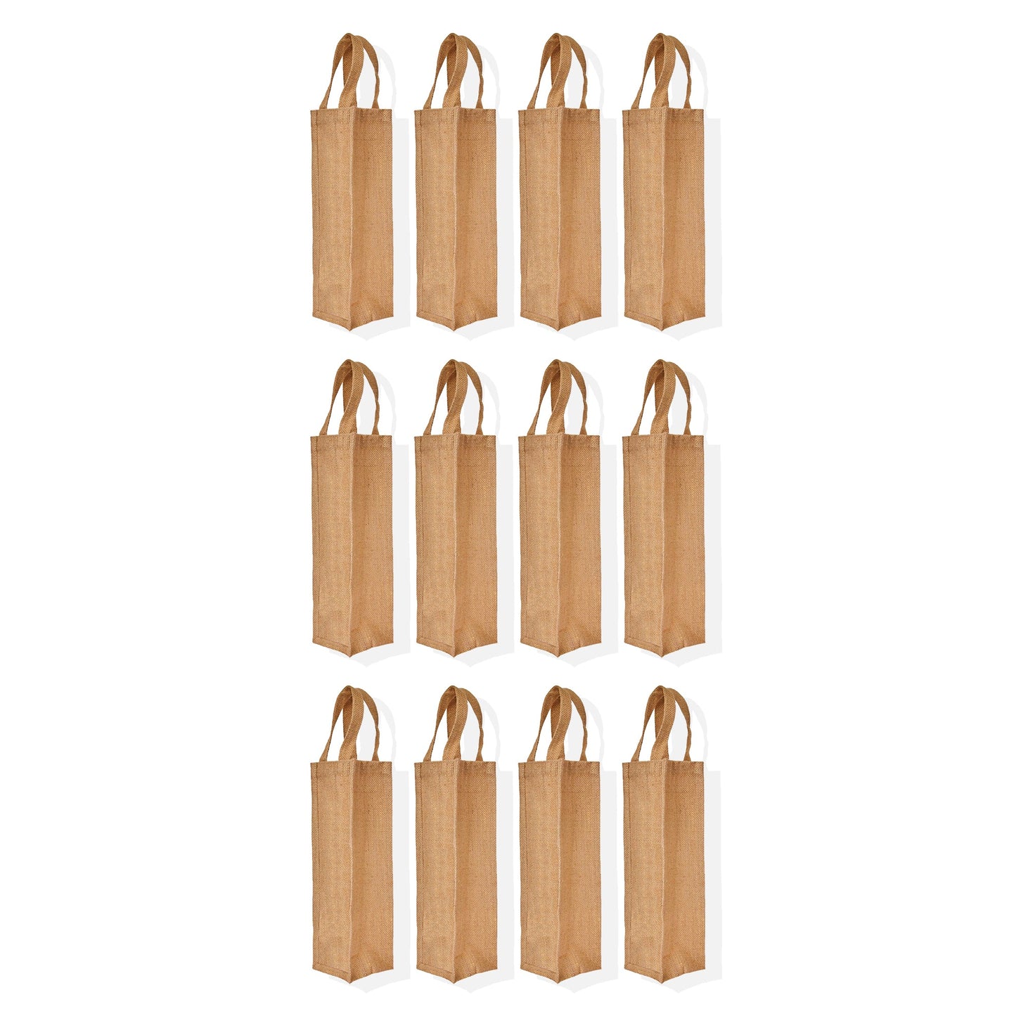 Wholesale Natural Burlap Jute Wine Tote Bags – Reusable Gift Bags for Celebrations & Events (Pack of 12)