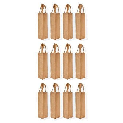 Wholesale Natural Burlap Jute Wine Tote Bags – Reusable Gift Bags for Celebrations & Events (Pack of 12)