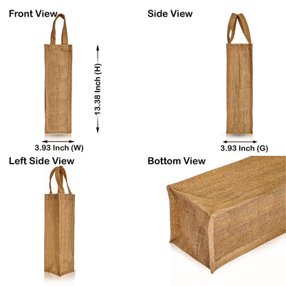 Wholesale Natural Burlap Jute Wine Tote Bags – Reusable Gift Bags for Celebrations & Events (Pack of 12)