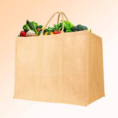 Eco-Friendly Jute Burlap Shopping Tote Bags – Wholesale Reusable Bags for Beach, Grocery, Gifts & Daily Use (Set of 8)