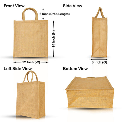 Reusable Wholesale Jute Tote Bags, Burlap DIY, Beach, Wedding Use, Promotional Shopping Bags (Packs of 12)