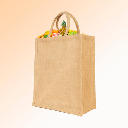 Reusable Wholesale Jute Tote Bags, Burlap DIY, Beach, Wedding Use, Promotional Shopping Bags (Packs of 12)