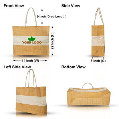 Jute Burlap Shopping Bags – Reusable Wholesale Totes Bag for Gifting, Promotions & Everyday Use (Packs of 12)