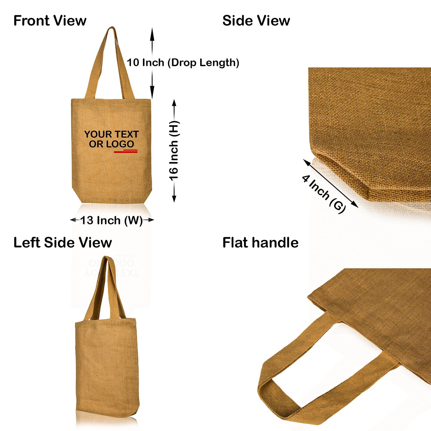 Wholesale Burlap Jute Tote Bags – Reusable Gift Bags for Women, Bridesmaids, Grocery, Shopping & Travel (Packs of 8)