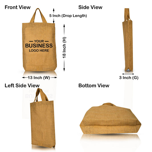 Burlap Wholesale Jute Tote Bags – Reusable Gift Bags, Bridesmaids, Weddings, and Grocery Shopping (Packs of 8)