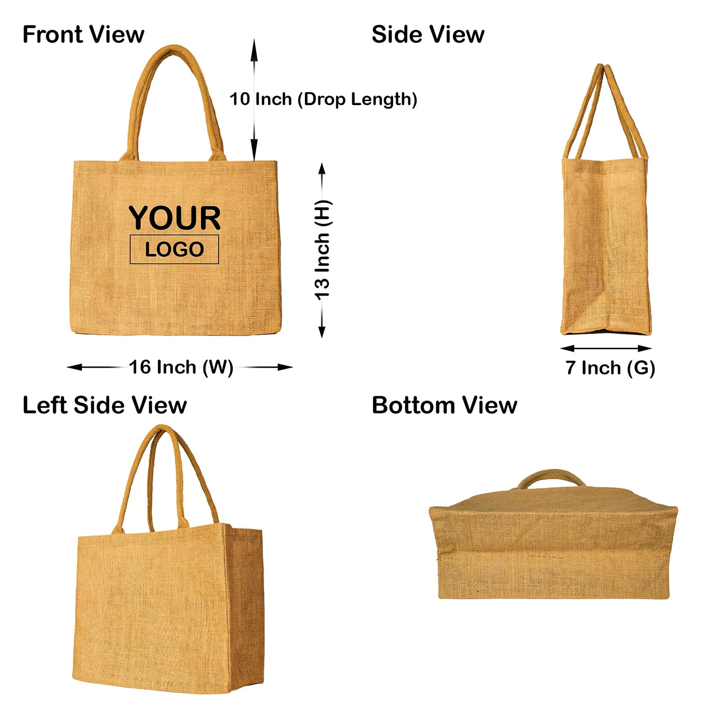 Jute Burlap Tote Bags – Reusable Wholesale Totes for Shopping, Beach, Gifts, DIY, Weddings (Packs of 8)