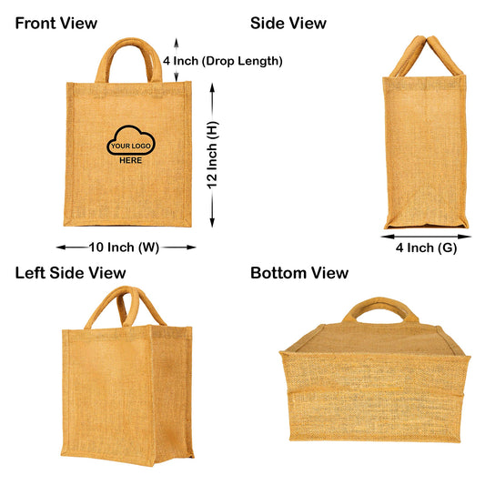 Burlap Jute Tote Bags– Reusable Wholesale Totes for Groceries, Weddings, Gifts & DIY Projects (Packs of 12)
