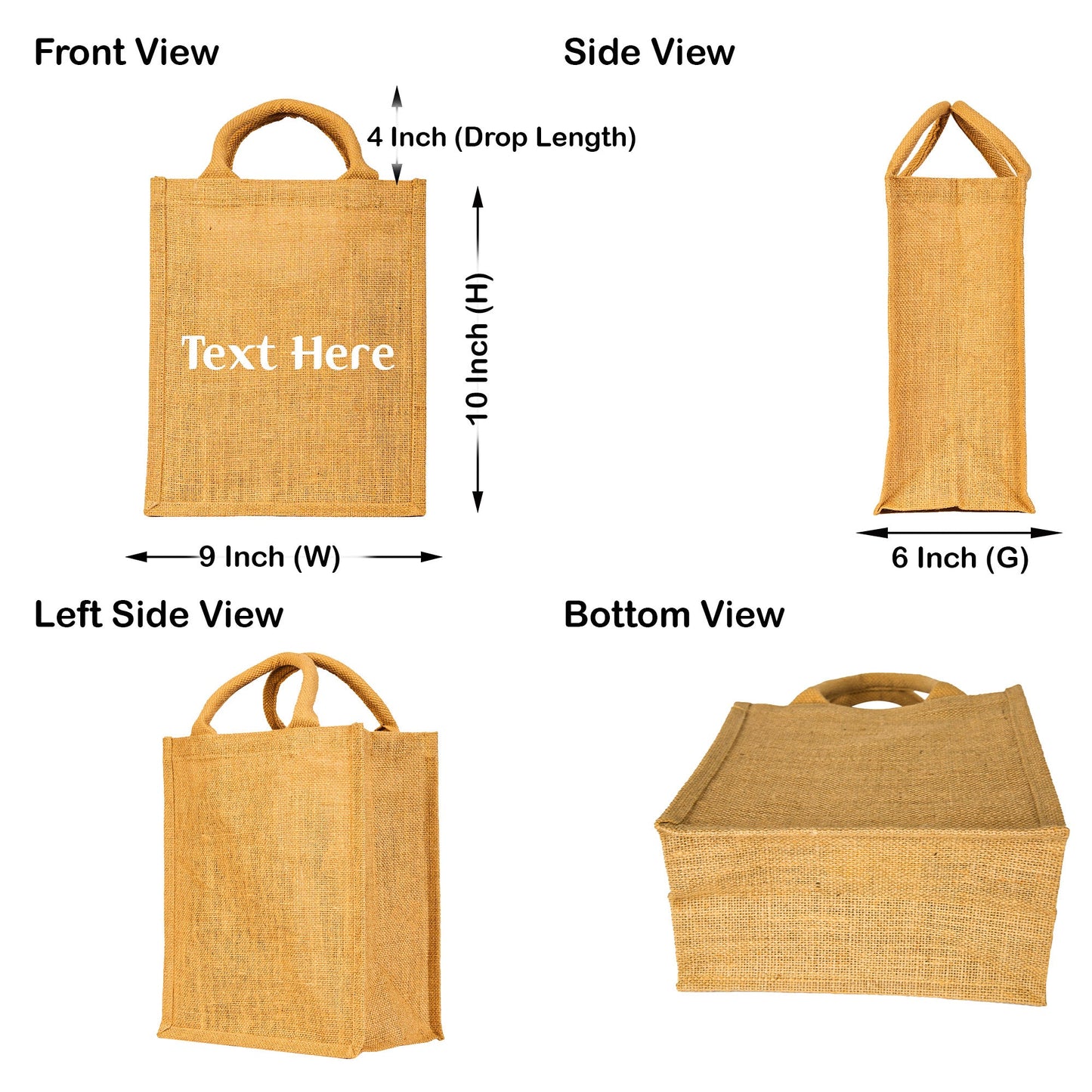 Jute Wholesale Burlap Tote Bags – Reusable, Sturdy & Eco-Friendly Totes for Shopping, Events, Gifting (Set of 8)